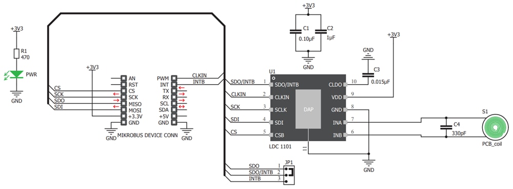 原理图 - Mikroe LDC1101 (MIKROE-3240)