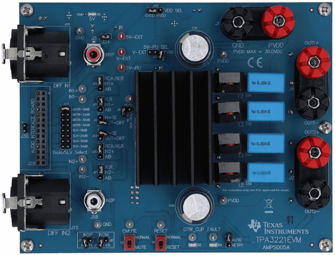 机械图纸 - Texas Instruments TPA3221EVM高清音频评估模块 (EVM)
