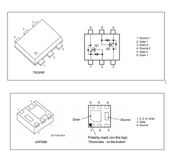 原理图 - Toshiba SSM6x N沟道和P沟道 MOSFET