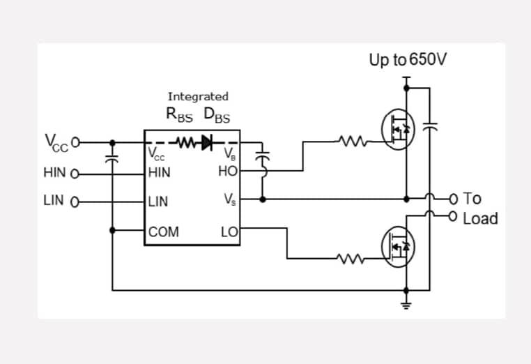 应用电路图 - Infineon Technologies 2ED218x大电流650V半桥栅极驱动器