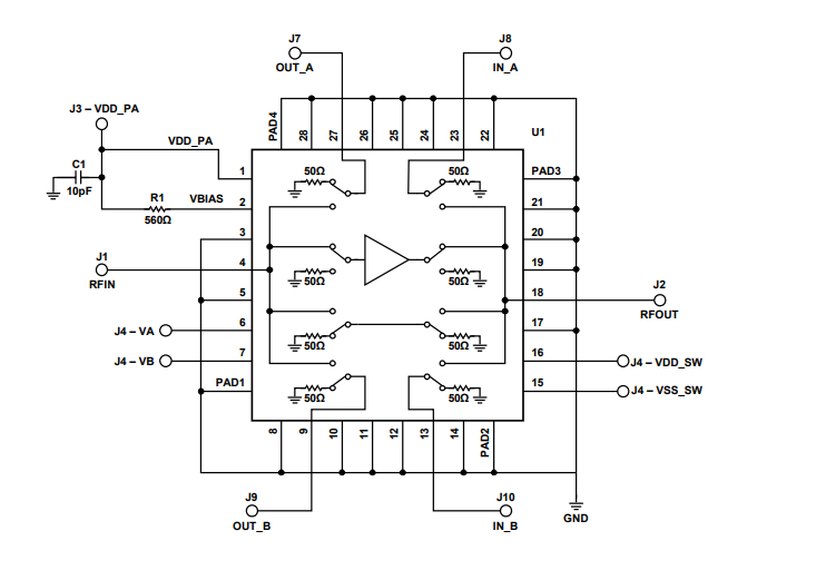 原理图 - Analog Devices Inc. ADL8111-EVALZ评估板