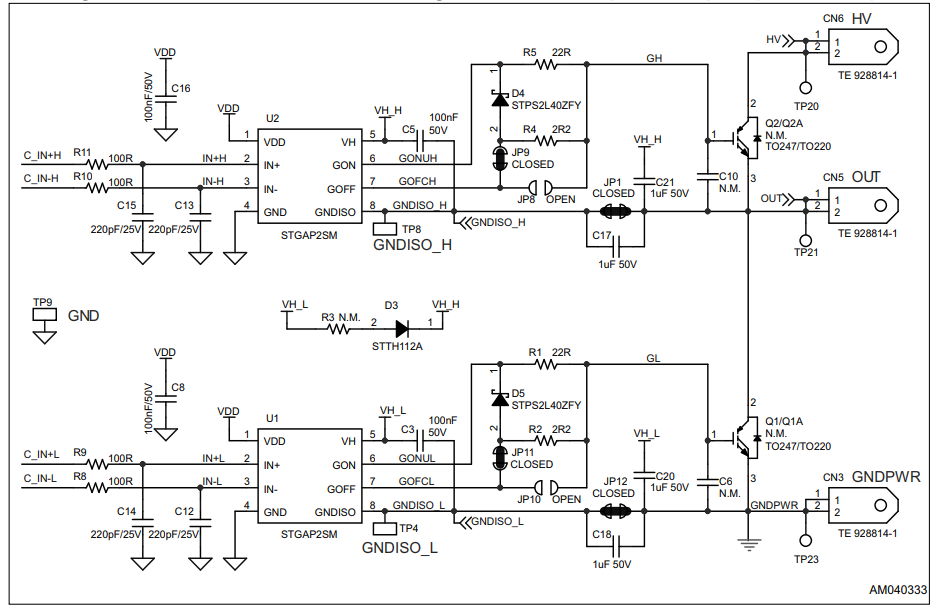 原理图 - STMicroelectronics EVALSTGAP2SM演示板