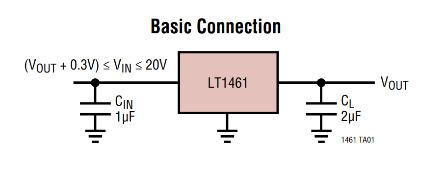 应用电路图 - Analog Devices Inc. LT1461串联电压基准