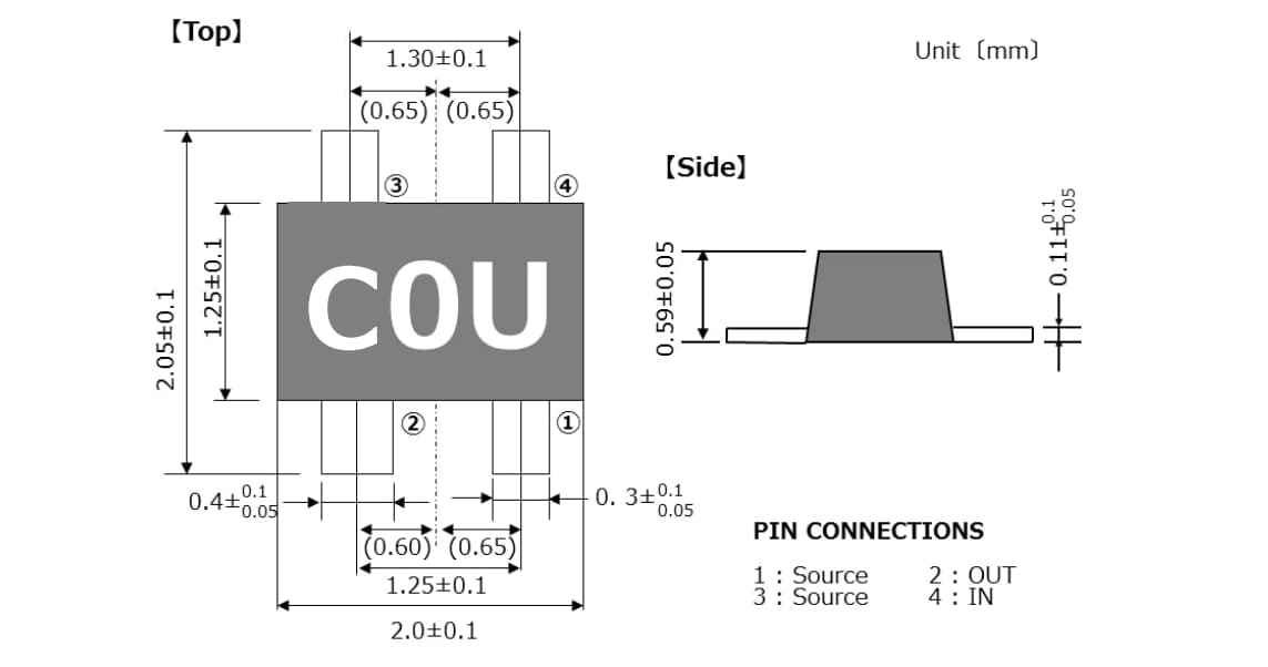 Mechanical Drawing - CEL CA3509M4 L-to-S Band Low Noise Amplifier ICs