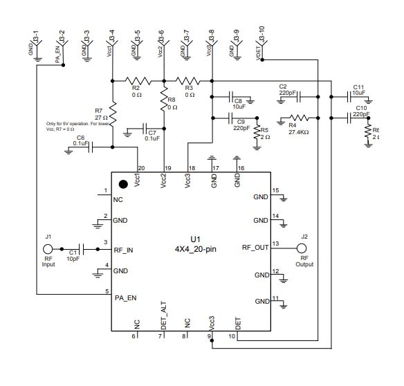 原理图 - Qorvo QPA9501PCB401评估板