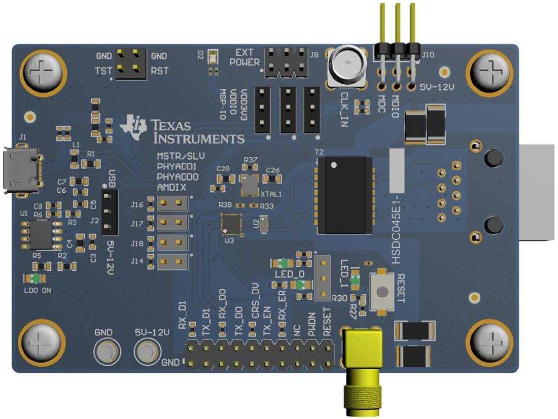机械图纸 - Texas Instruments DP83825EVM PHY评估模块 (EVM)