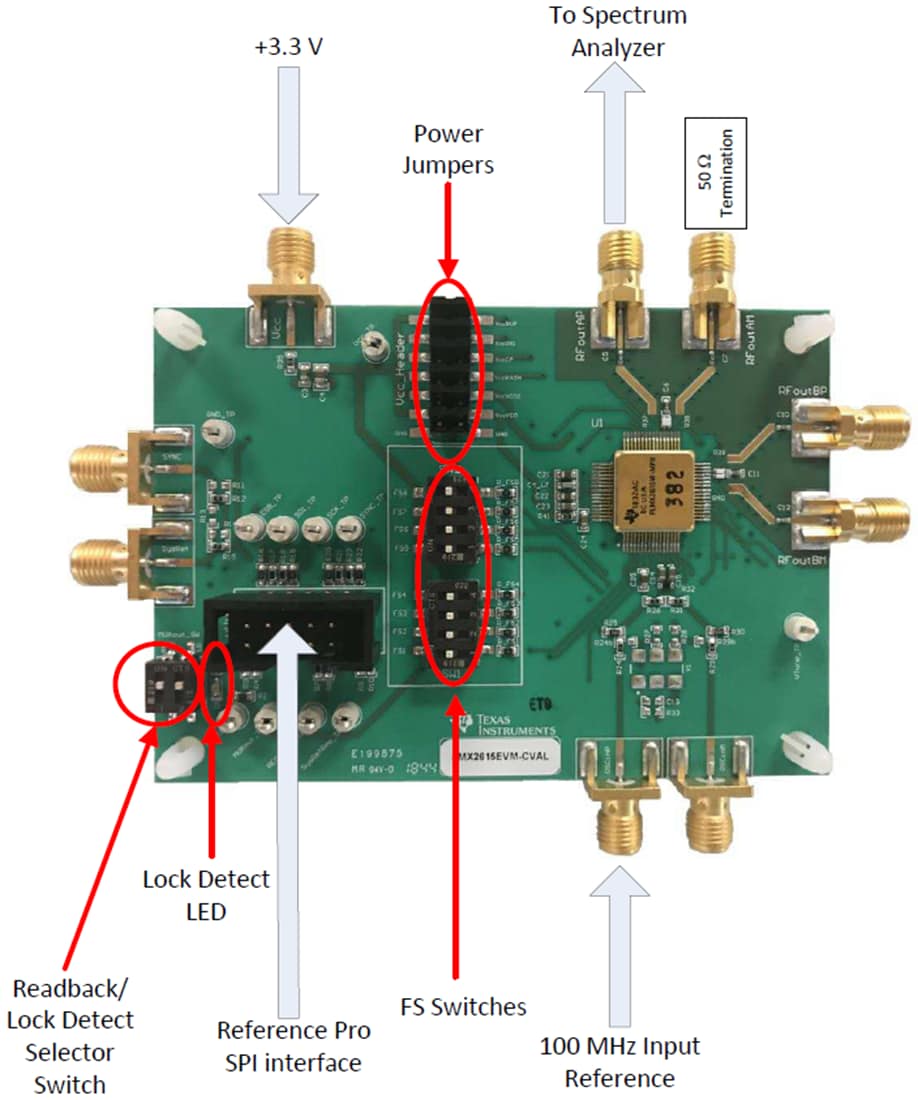 机械图纸 - Texas Instruments LMX2615EVM-CVAL合成器评估模块