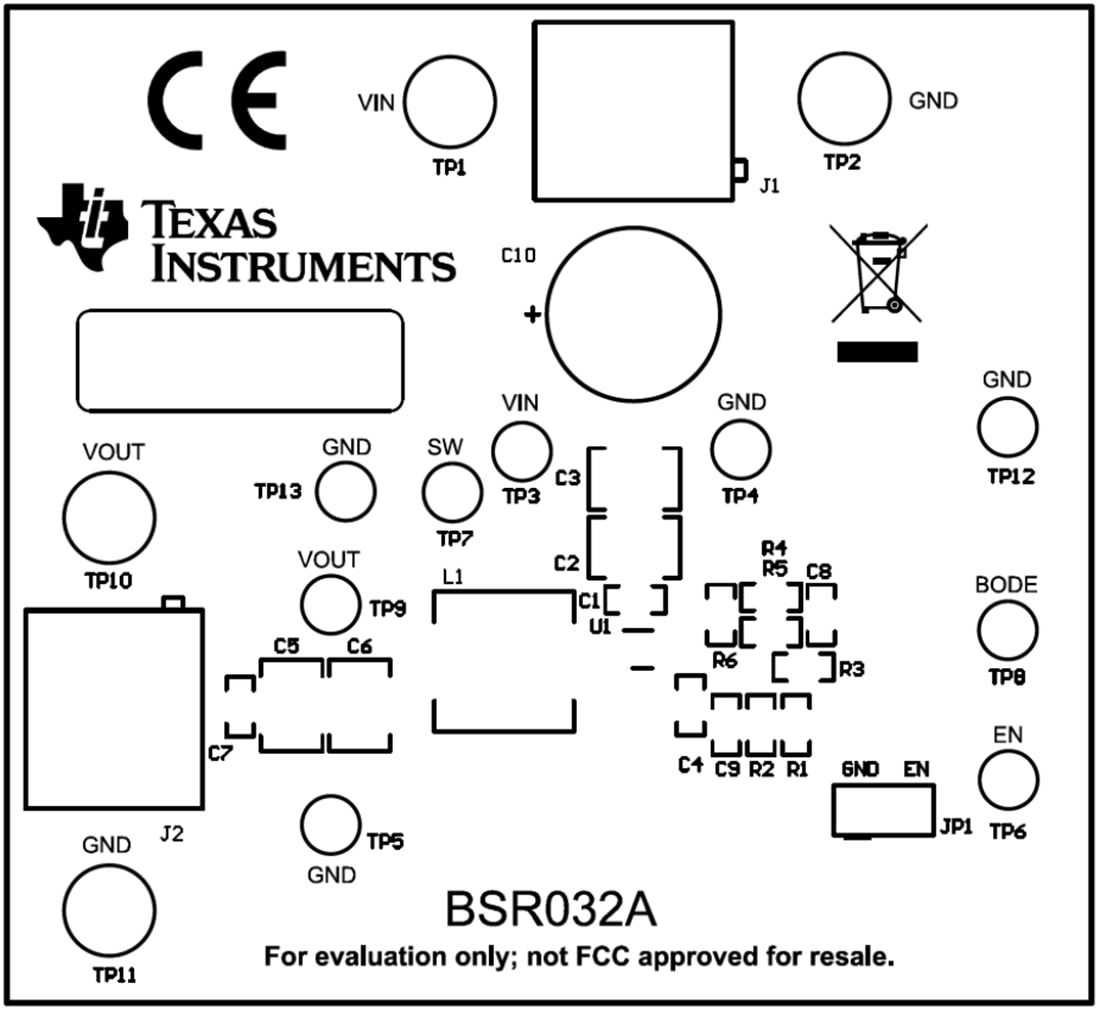 机械图纸 - Texas Instruments TPS563231EVM-032转换器评估模块