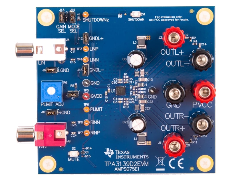 位置电路 - Texas Instruments TPA3139D2EVM评估模块