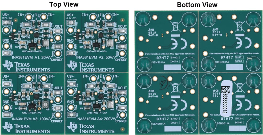 机械图纸 - Texas Instruments INA381EVM放大器评估模块 (EVM)
