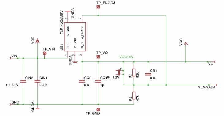 原理图 - Infineon Technologies TLS202A1演示板