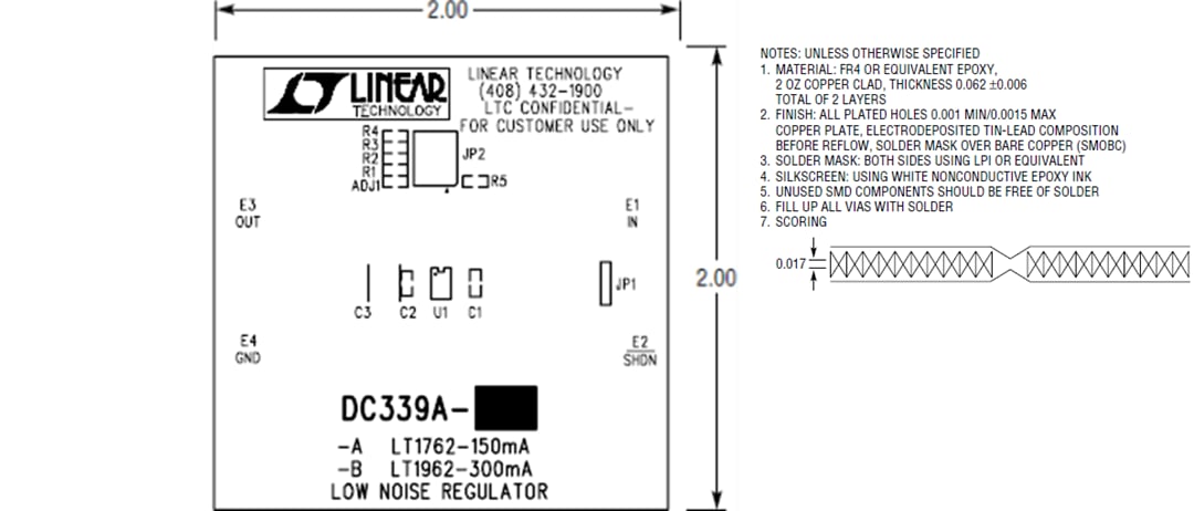 机械图纸 - Analog Devices Inc. DC339A-A和DC339A-B演示电路