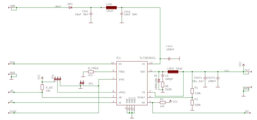 原理图 - Infineon Technologies TLF50281EL演示板