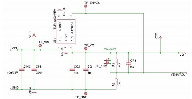 原理图 - Infineon Technologies TLS202B1演示板