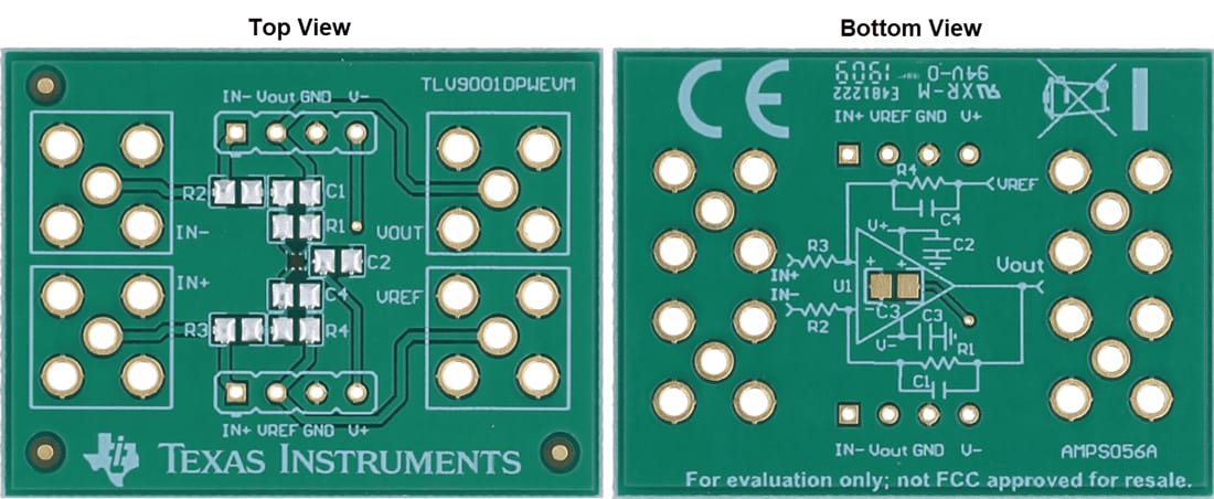 机械图纸 - Texas Instruments TLV9001DPWEVM运输放大器评估模块 (EVM)