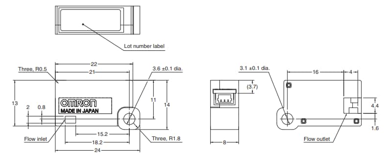 原理图 - Omron Electronics D6F-V MEMS流量传感器