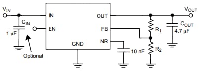 应用电路图 - onsemi NCV59800 LDO稳压器