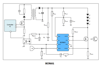 应用电路图 - Infineon Technologies BCR60x热插拔IC