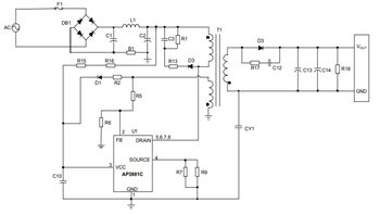 应用电路图 - Diodes Incorporated AP3981B/C/D2电源转换开关