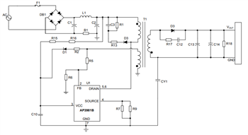 应用电路图 - Diodes Incorporated AP3981B/C/D2电源转换开关