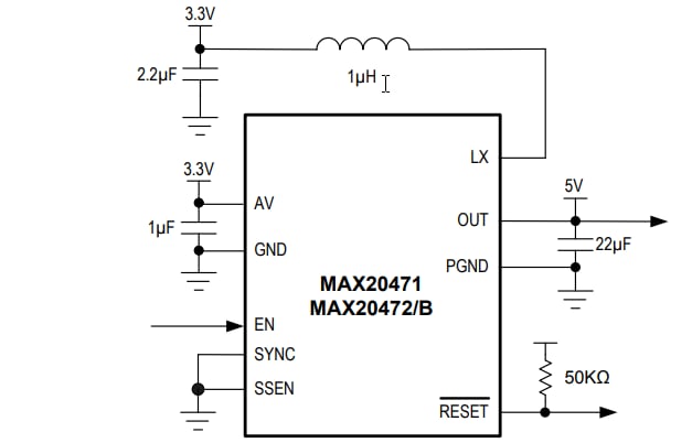 框图 - Analog Devices / Maxim Integrated MAX2047x低压同步升压转换器
