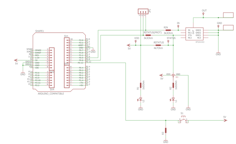 原理图 - Infineon Technologies BTS3050EJ演示板
