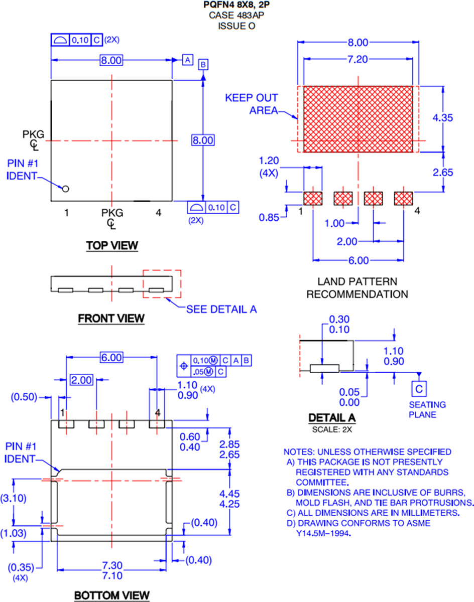 机械图纸 - onsemi FCMT360N65S3 SUPERFET® III Easy-Drive