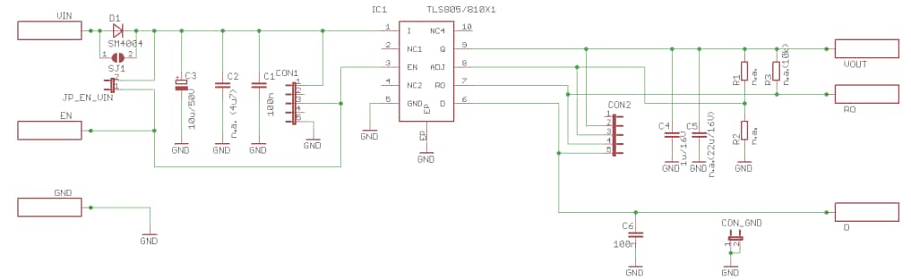 原理图 - Infineon Technologies TLS805B1LDV50演示板