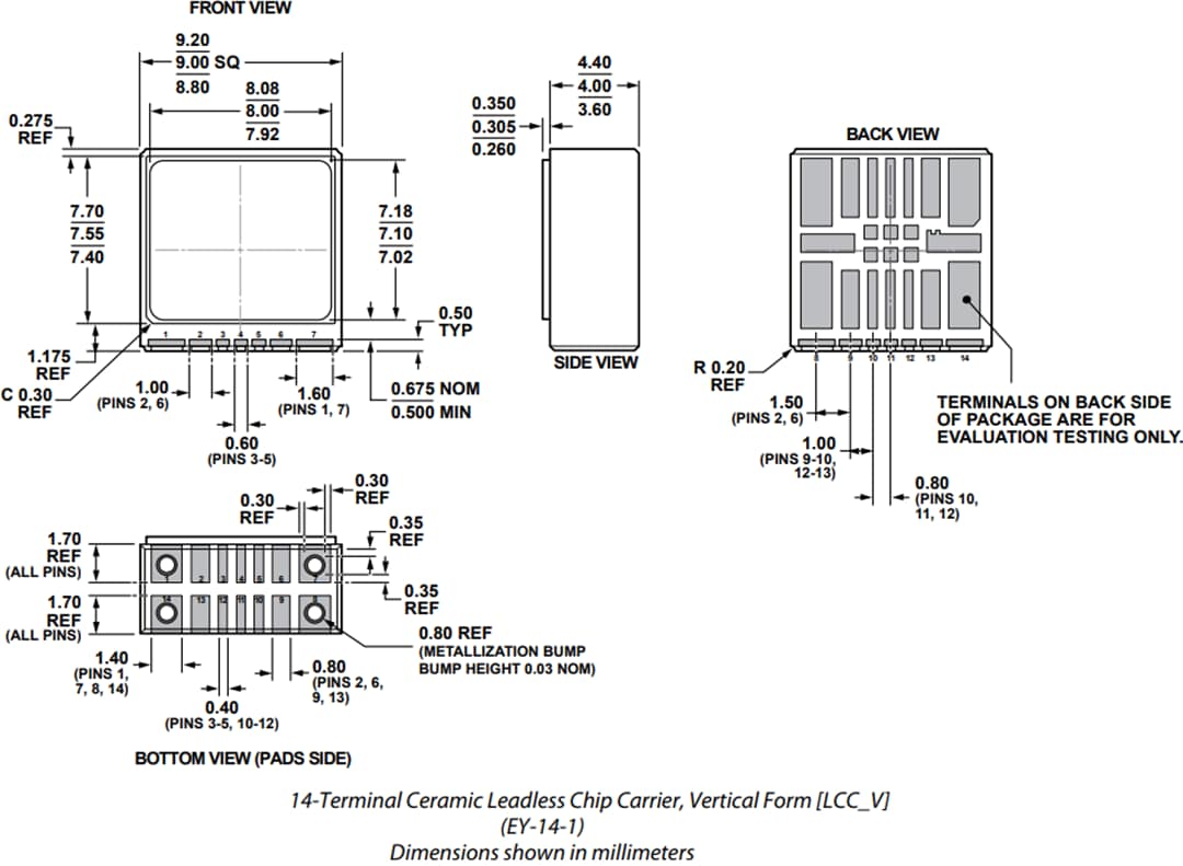 机械图纸 - Analog Devices Inc. ADXRS453数字输出陀螺仪
