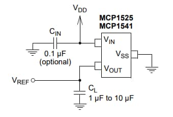 应用电路图 - Microchip Technology MCP1541电压基准
