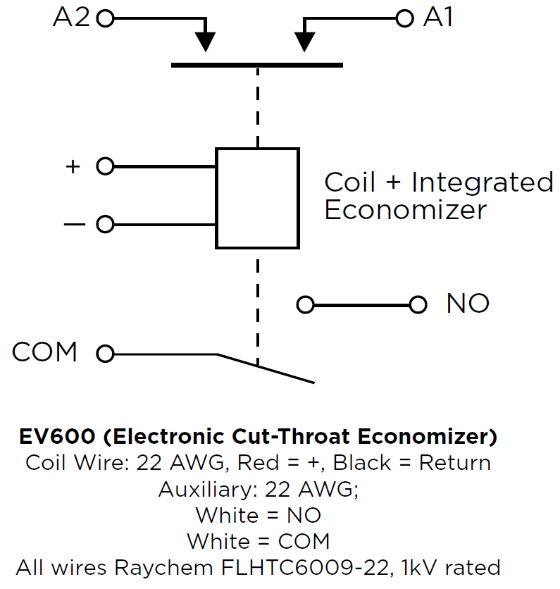 原理图 - TE Connectivity Kilovac EV600高压接触器