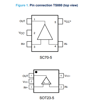 STMicroelectronics TS880/TS883 Nanopower开漏比较器