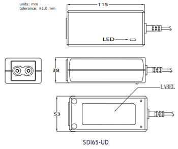 机械图纸 - CUI Inc SDI65电源
