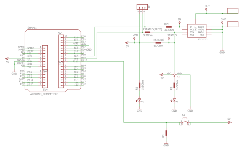 原理图 - Infineon Technologies BTS3080EJ演示板