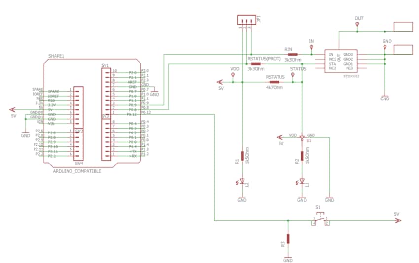 原理图 - Infineon Technologies BTS3125EJ演示板