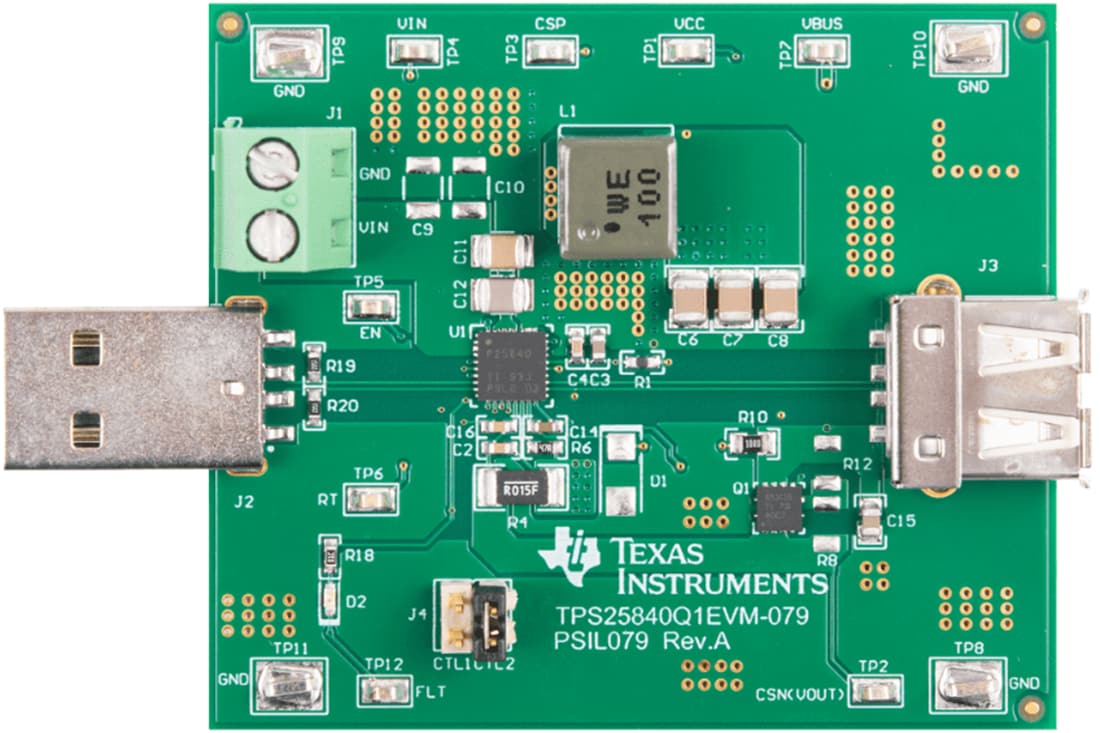机械图纸 - Texas Instruments TPS25840Q1EVM-079评估模块 (EVM)
