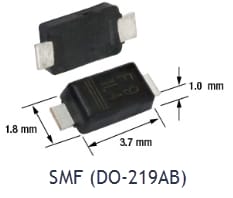 机械图纸 - Vishay Semiconductors 采用eSMP®封装的二极管和整流器