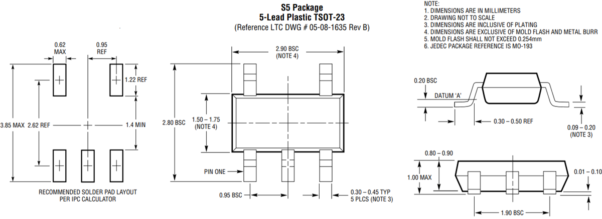 机械图纸 - Analog Devices Inc. LT3001隔离型反激式转换器