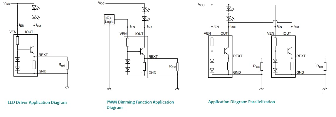应用电路图 - Nexperia NCR42xU NPN低侧LED驱动器