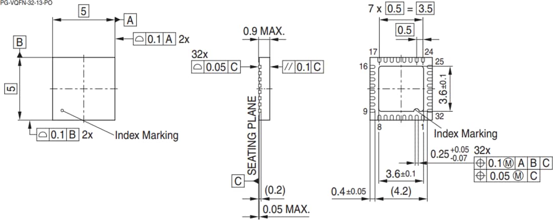 机械图纸 - Infineon Technologies OPTIGA™ TPM安全解决方案