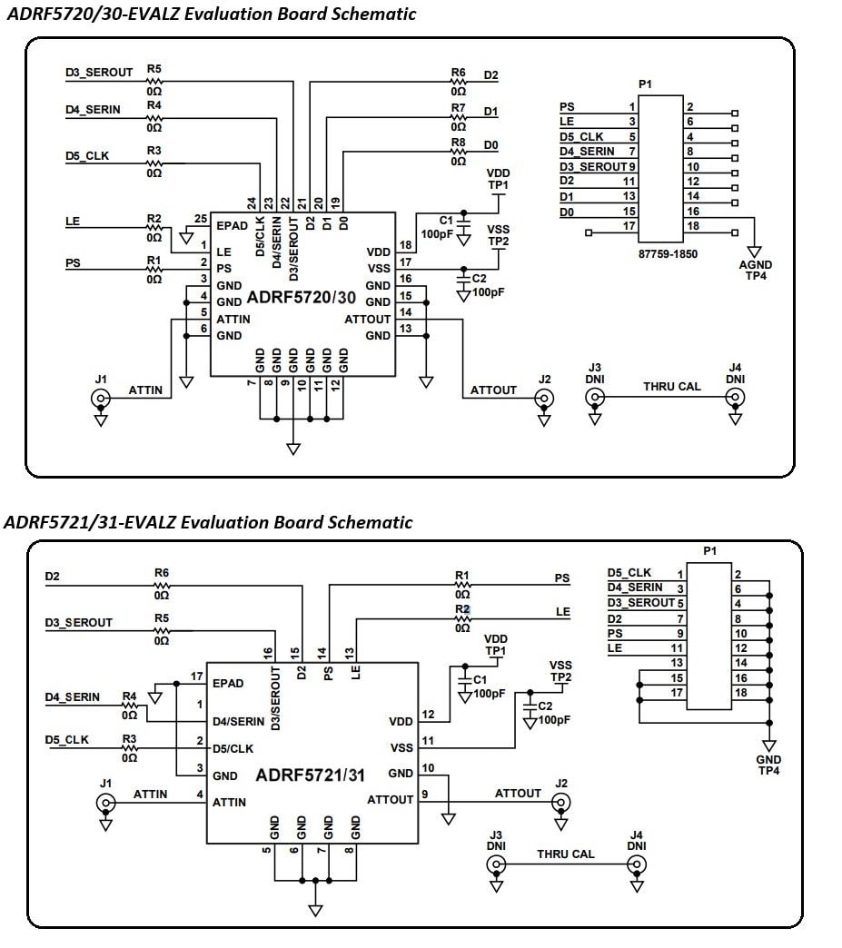 原理图 - Analog Devices Inc. ADRF57xx评估板