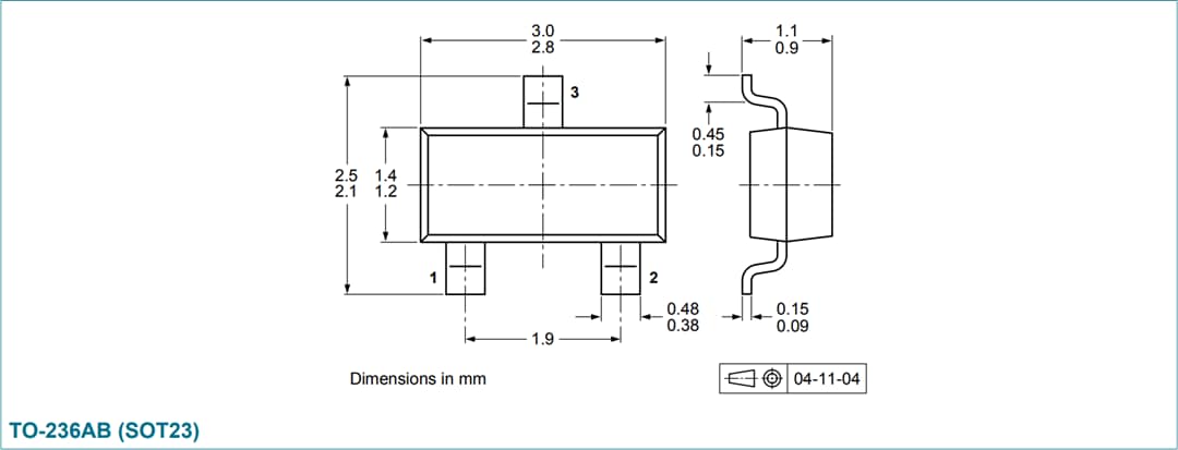 机械图纸 - Nexperia NCR401T和NCR402T PNP高侧LED驱动器