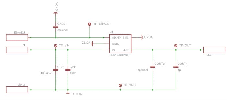 原理图 - Infineon Technologies TLS102B0MB演示板
