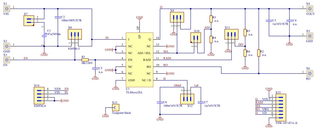 原理图 - Infineon Technologies TLS835B2ELVSE演示板