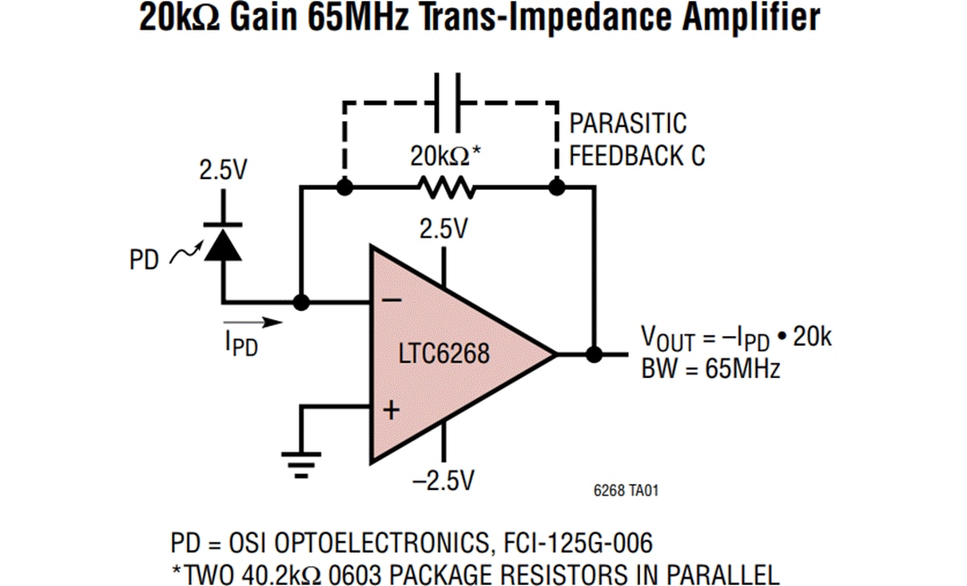应用电路图 - Analog Devices Inc. LTC6268和LTC6269运算放大器