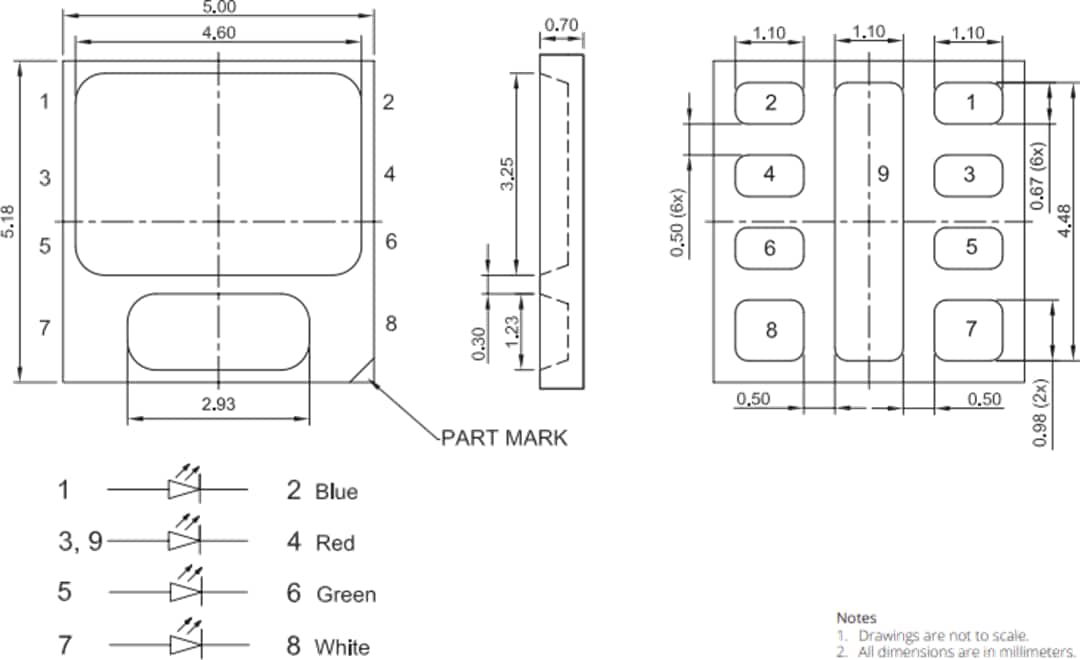 Mechanical Drawing - Lumileds LUXEON 5052 RGBW