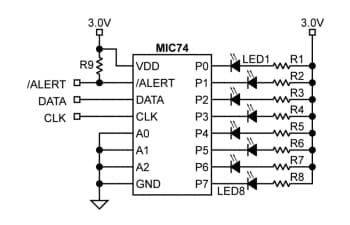 应用电路图 - Microchip Technology MIC74 I/O扩展器