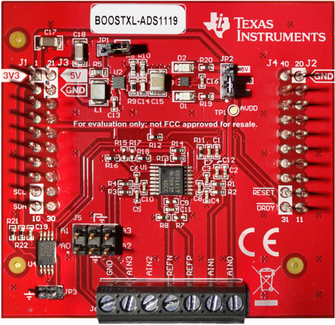 机械图纸 - Texas Instruments BOOSTXL-ADS1119 BoosterPack™插入式模块