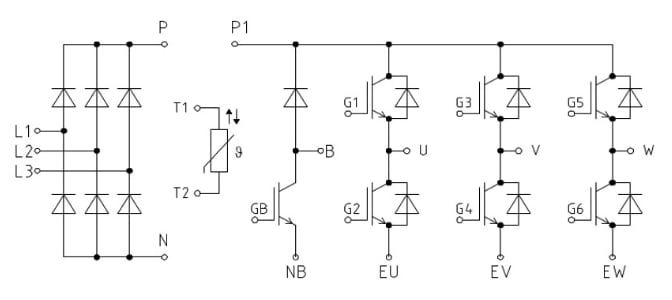 应用电路图 - Infineon Technologies EasyPIM™ IGBT模块