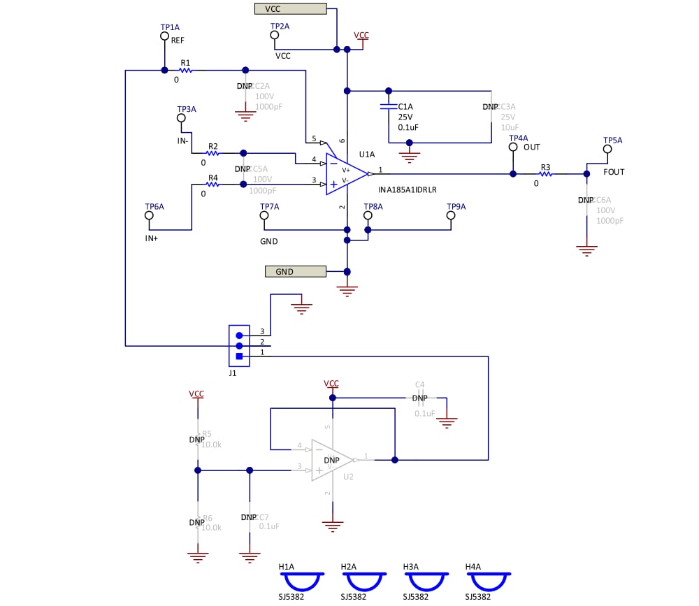 原理图 - Texas Instruments INA185EVM评估模块